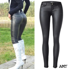 Low Waist Faux Leather Punk Gothic Skinny Push Up Pants