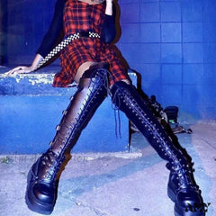 Plus Size Over-Knee Soft Leather Wedge Long Boots Spring Autumn 2024 Wish Hot Trade Rider Women’s