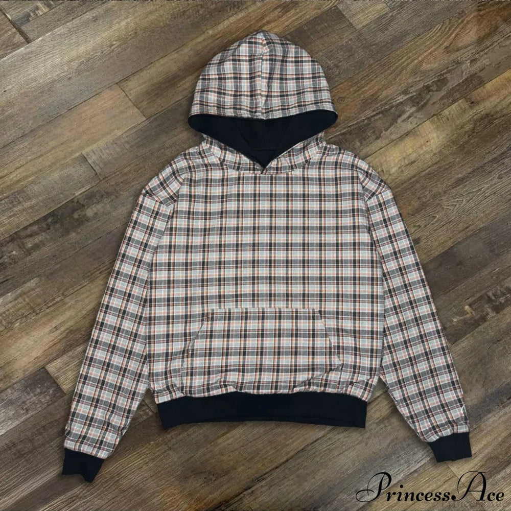Street Style Reversible Plaid Hoodie