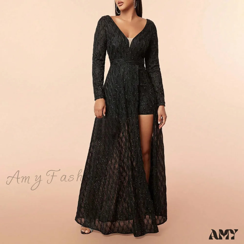Summer Elegant Embroidered Sleeveless V-Neck Slim Wedding Bridesmaid Long Maxi Dress