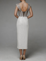 Elegantes rückenfreies Hüftkleid 