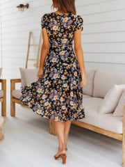 V-Ausschnitt Bandagen-Freizeitkleid mit Print 
