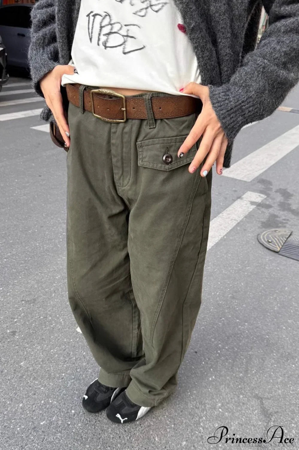 Vintage Draped Cuffed Cargo Pants
