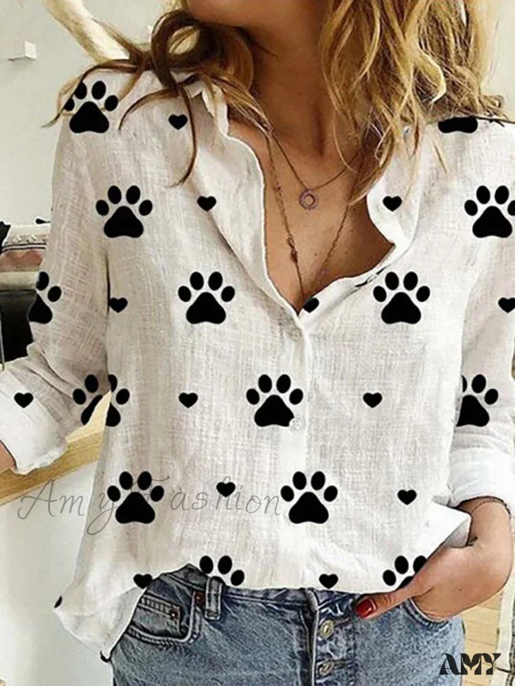 White Yellow Lapel Cardigan Oversized Shirt Blouse 02 / S