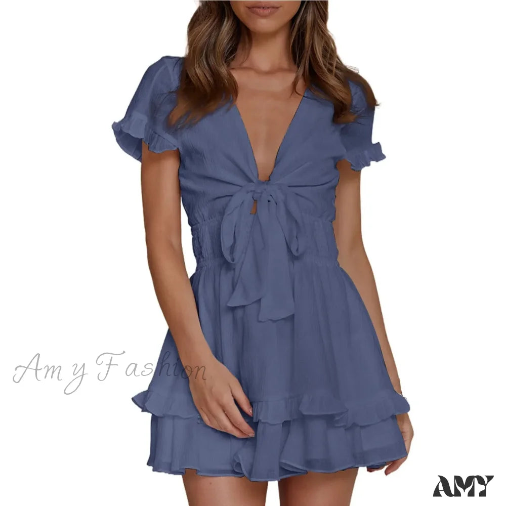 Women’s Long Silk Like Tie Back 2 Piece Set Casual And Sexy Wear Fall Cotton Sleeve Pajamas Dress