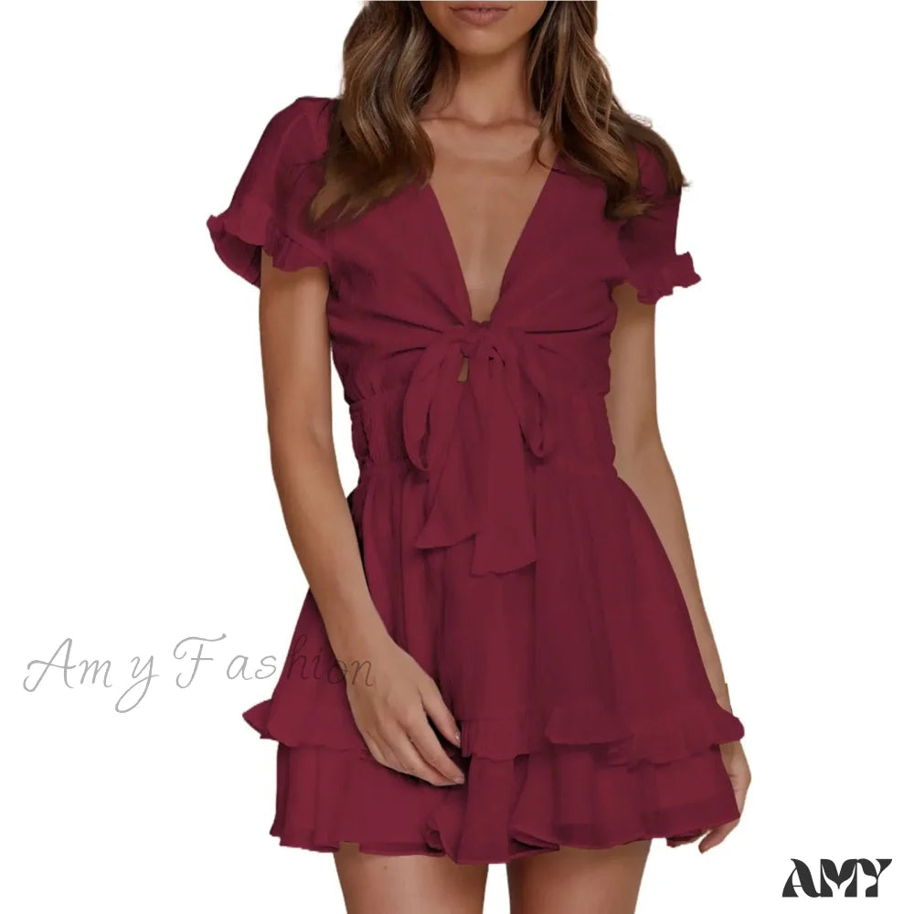Women’s Long Silk Like Tie Back 2 Piece Set Casual And Sexy Wear Fall Cotton Sleeve Pajamas Dress