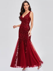 Abendkleid aus Gaze mit Blättermuster 