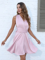 Sexy einfarbiges Neckholderkleid mit gekreuzten Trägern 