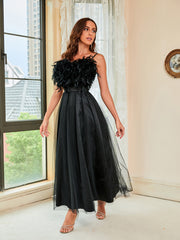 Abendkleid aus Federhalter-Gaze 