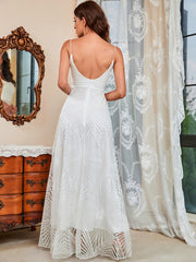 besticktes Abendkleid mit Trägern 